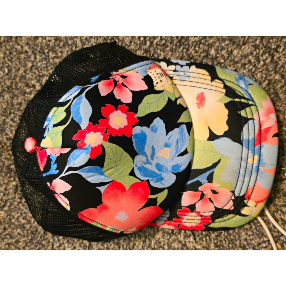 Billabong Women's Floral Trucker Hat Mesh Back Adjustable Logo Multicolor